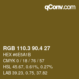 カラーコード: RGB 110.3 90.4 27 | qconv.com
