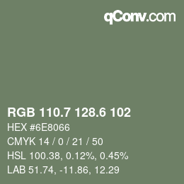 カラーコード: RGB 110.7 128.6 102 | qconv.com