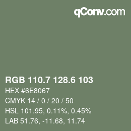 カラーコード: RGB 110.7 128.6 103 | qconv.com