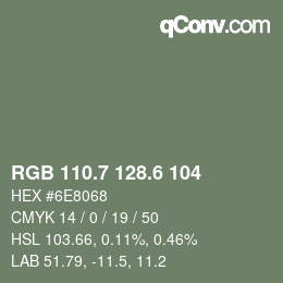 カラーコード: RGB 110.7 128.6 104 | qconv.com