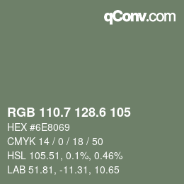 カラーコード: RGB 110.7 128.6 105 | qconv.com