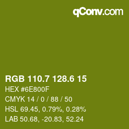 カラーコード: RGB 110.7 128.6 15 | qconv.com