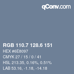 カラーコード: RGB 110.7 128.6 151 | qconv.com