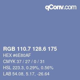 カラーコード: RGB 110.7 128.6 175 | qconv.com