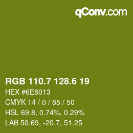 カラーコード: RGB 110.7 128.6 19 | qconv.com