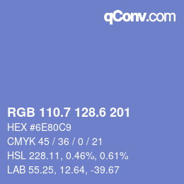 カラーコード: RGB 110.7 128.6 201 | qconv.com
