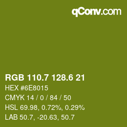 カラーコード: RGB 110.7 128.6 21 | qconv.com