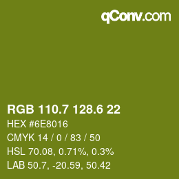 カラーコード: RGB 110.7 128.6 22 | qconv.com