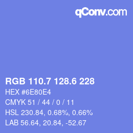 カラーコード: RGB 110.7 128.6 228 | qconv.com