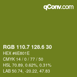 カラーコード: RGB 110.7 128.6 30 | qconv.com