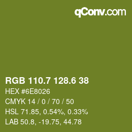 カラーコード: RGB 110.7 128.6 38 | qconv.com