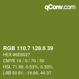 カラーコード: RGB 110.7 128.6 39 | qconv.com
