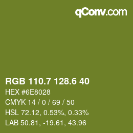 カラーコード: RGB 110.7 128.6 40 | qconv.com