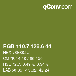 カラーコード: RGB 110.7 128.6 44 | qconv.com