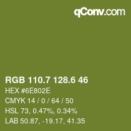 カラーコード: RGB 110.7 128.6 46 | qconv.com