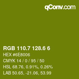 カラーコード: RGB 110.7 128.6 6 | qconv.com