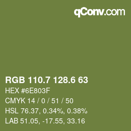 カラーコード: RGB 110.7 128.6 63 | qconv.com