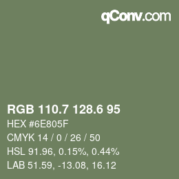 カラーコード: RGB 110.7 128.6 95 | qconv.com