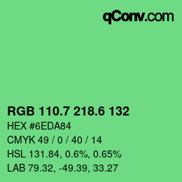 カラーコード: RGB 110.7 218.6 132 | qconv.com