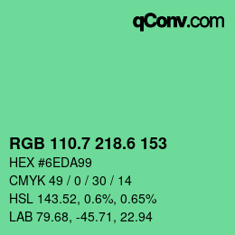 カラーコード: RGB 110.7 218.6 153 | qconv.com