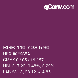カラーコード: RGB 110.7 38.6 90 | qconv.com