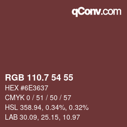 カラーコード: RGB 110.7 54 55 | qconv.com