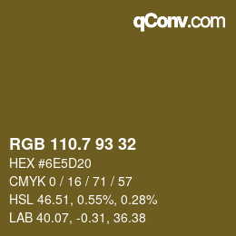 カラーコード: RGB 110.7 93 32 | qconv.com