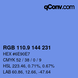 カラーコード: RGB 110.9 144 231 | qconv.com