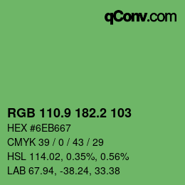 カラーコード: RGB 110.9 182.2 103 | qconv.com