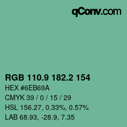 Color code: RGB 110.9 182.2 154 | qconv.com