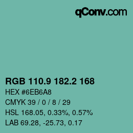 Farbcode: RGB 110.9 182.2 168 | qconv.com