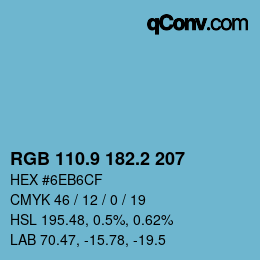 Código de color: RGB 110.9 182.2 207 | qconv.com