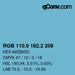 Color code: RGB 110.9 182.2 208 | qconv.com