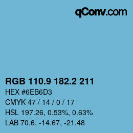Color code: RGB 110.9 182.2 211 | qconv.com