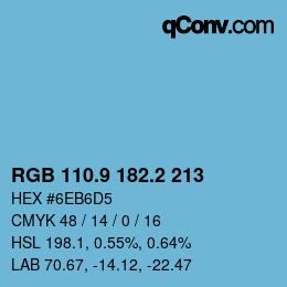 カラーコード: RGB 110.9 182.2 213 | qconv.com