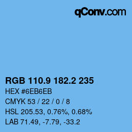 Color code: RGB 110.9 182.2 235 | qconv.com