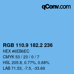 Color code: RGB 110.9 182.2 236 | qconv.com