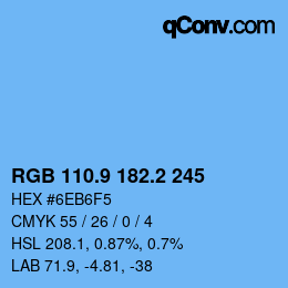 Color code: RGB 110.9 182.2 245 | qconv.com