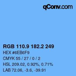 Color code: RGB 110.9 182.2 249 | qconv.com