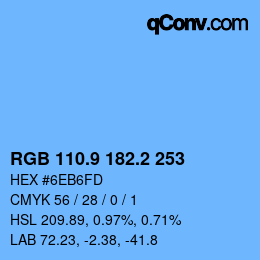 Color code: RGB 110.9 182.2 253 | qconv.com