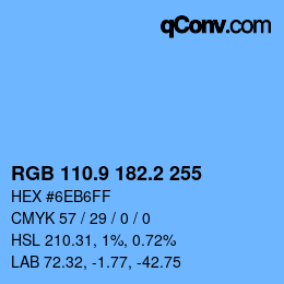 Color code: RGB 110.9 182.2 255 | qconv.com