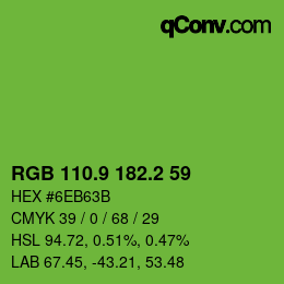 カラーコード: RGB 110.9 182.2 59 | qconv.com