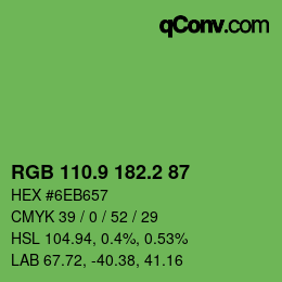 カラーコード: RGB 110.9 182.2 87 | qconv.com