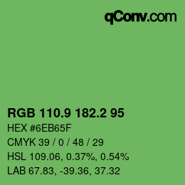 カラーコード: RGB 110.9 182.2 95 | qconv.com