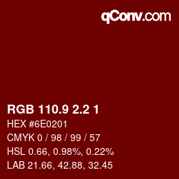 Color code: RGB 110.9 2.2 1 | qconv.com