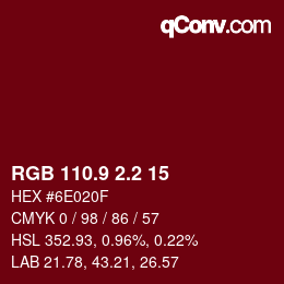 Color code: RGB 110.9 2.2 15 | qconv.com