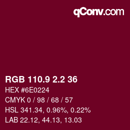 カラーコード: RGB 110.9 2.2 36 | qconv.com