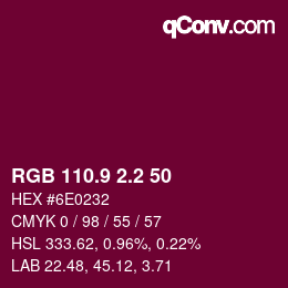 カラーコード: RGB 110.9 2.2 50 | qconv.com