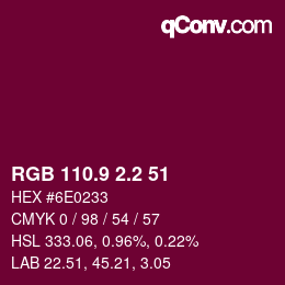 カラーコード: RGB 110.9 2.2 51 | qconv.com