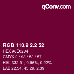 カラーコード: RGB 110.9 2.2 52 | qconv.com